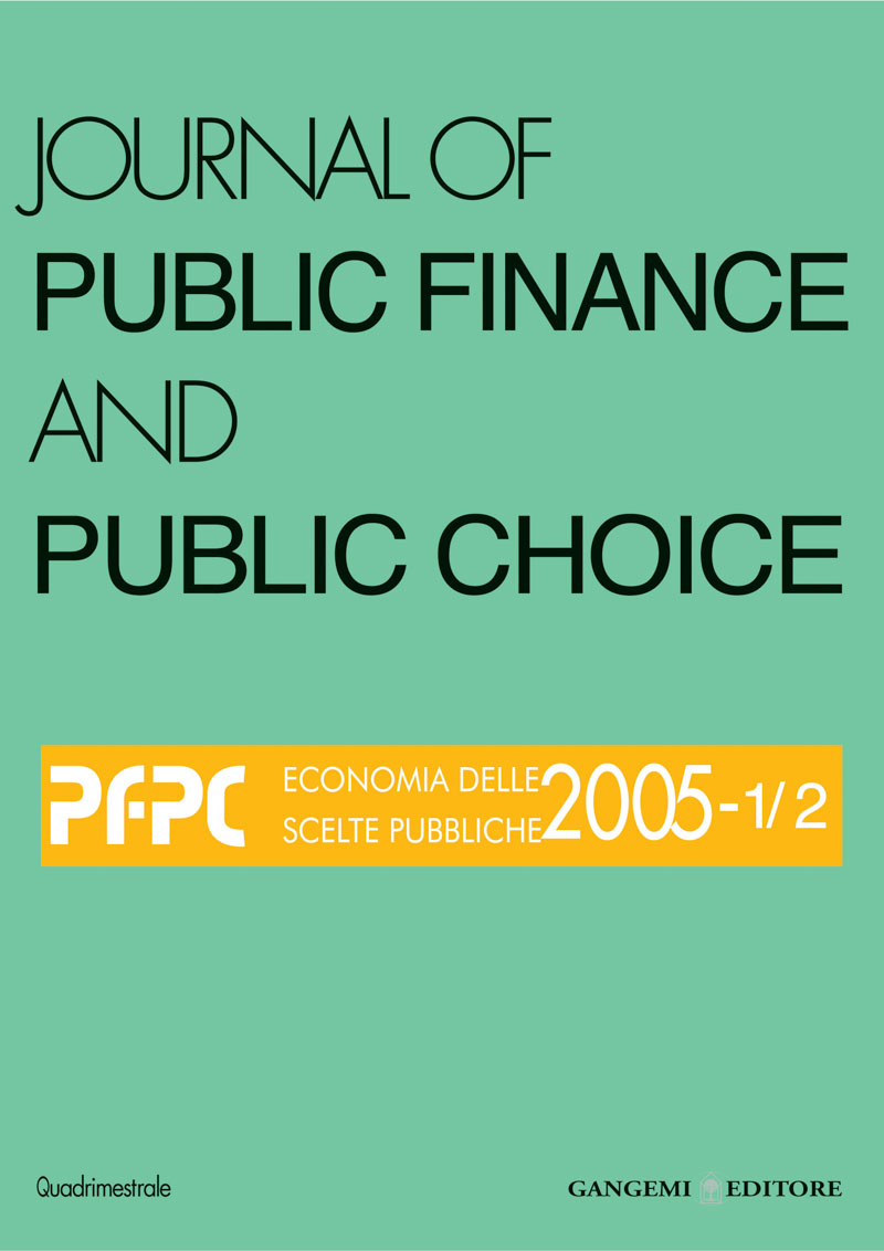 Journal of  Public Finance and Public Choice n. 1-2/2005