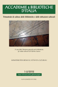 Accademie & Biblioteche d’Italia 1-2/2012