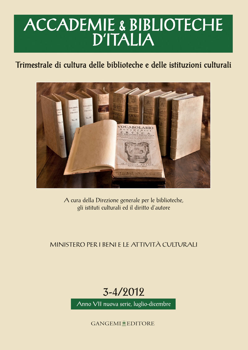 Accademie & Biblioteche d'Italia 3-4/2012