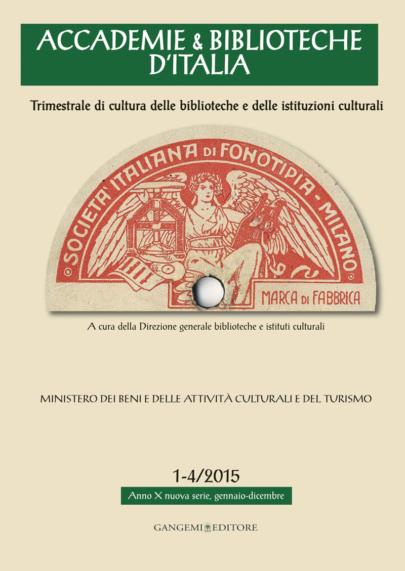 Accademie & Biblioteche d'Italia 1-4/2015