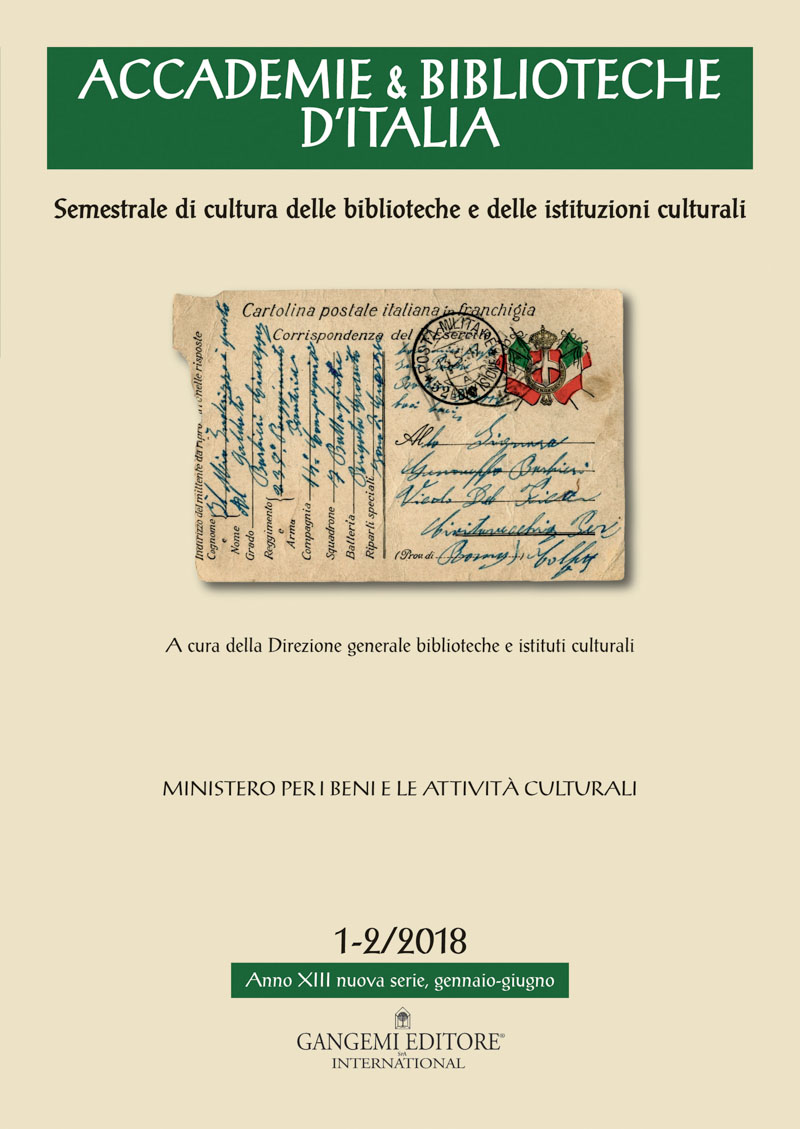 Accademie & Biblioteche d'Italia 1-2/2018