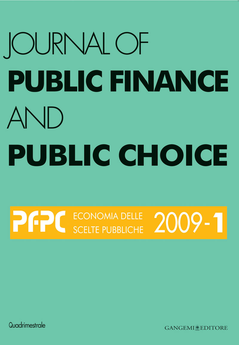Journal of Public Finance and Public Choice n. 1/2009