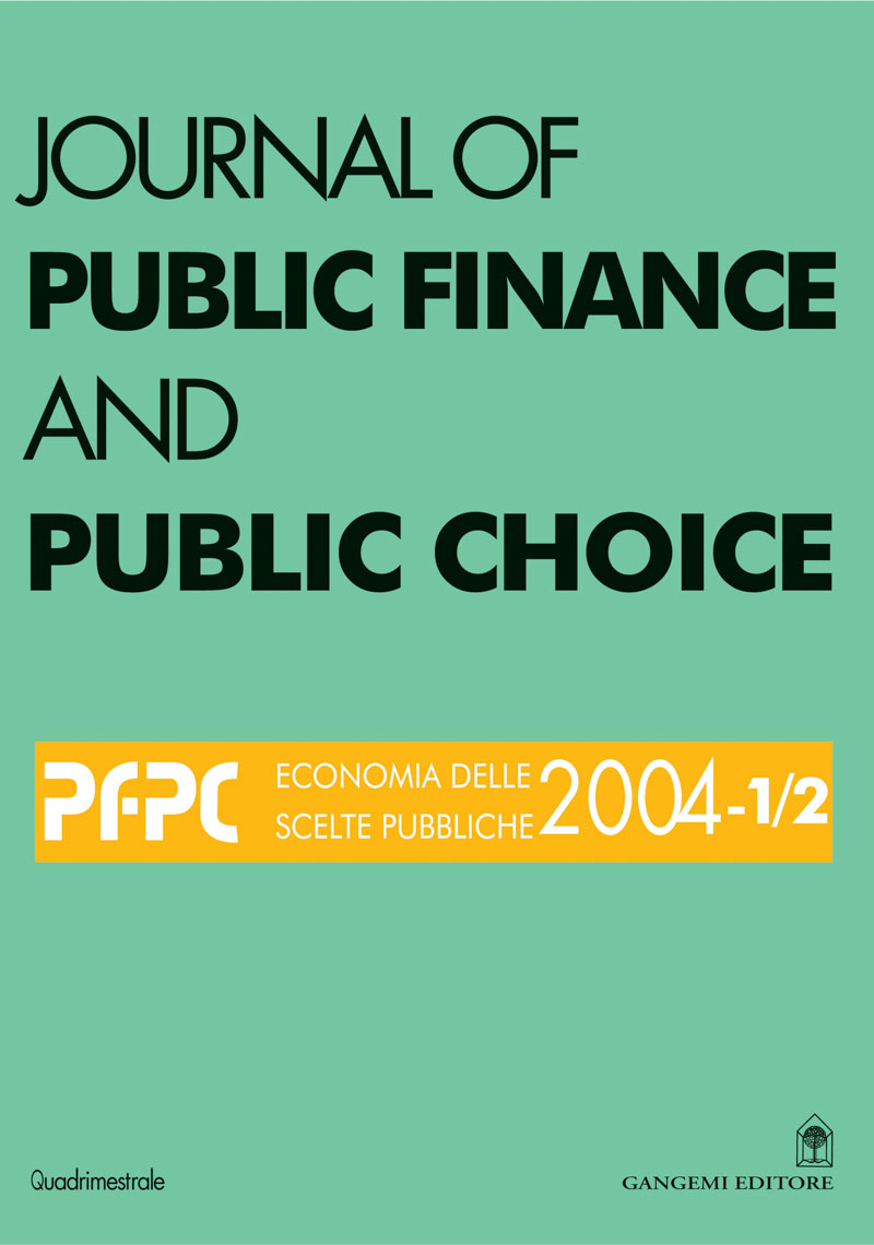 Journal of Public Finance and Public Choice  n. 1-2/2004